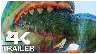 MEG 2 THE TRENCH “T-Rex Vs Megalodon” Trailer (4K ULTRA HD) NEW 2023