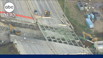 Crews work to demolish remains of I-95 overpass l GMA