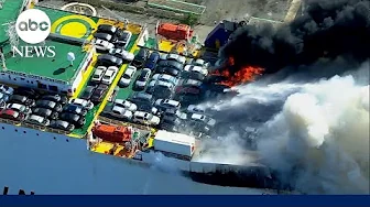 Deadly cargo ship fire still burning at New Jersey port