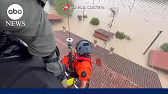 At least 5 dead after heavy rain and flooding in Northern Italy burst riverbanks, flood towns