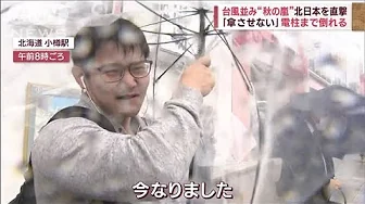 台風並み“秋の嵐”北日本を直撃 「傘させない」 電柱まで倒れる(2023年10月6日)