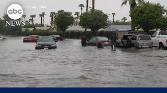 California reels from rare tropical storm