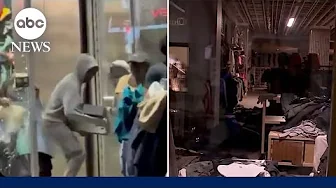 Police hunting for suspects after hundreds stormed Philadelphia retail stores l GMA