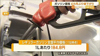 ガソリン価格184.8円　約4カ月ぶりの値下がり【知っておきたい！】(2023年9月14日)