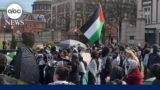 Students hold pro-Palestinian protest at Columbia University after president’s congressional hearing