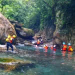 River Tracing and Rock Diving Experience at Jinyue Waterfall